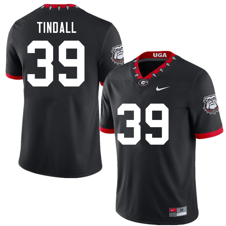Men #39 Brady Tindall Georgia Bulldogs 100th Anniversary College Football Jerseys Sale-100th Black